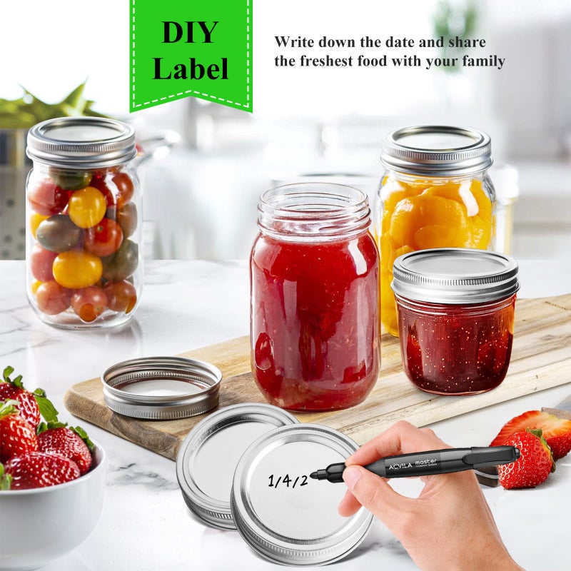 SKERYBD Canning Lids Regular Mouth for Ball Mason Jars, Small Mouth Canning Seals No Bent Canning Supplies Tops No Rust and Leak-proof, 150PCS (Lids Only) - Image 5